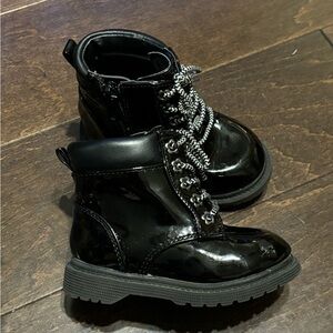 Shiny Little Black Toddler Boots